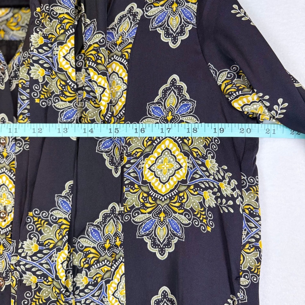 Elie Tahari Silk Blend The Mila Tie Dress Midi SzM Designer Quiet Luxury Boho - Picture 6 of 10
